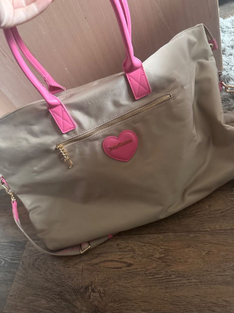 Juicy Couture Weekend Bag / Tote – Beige & Pink, Used Condition