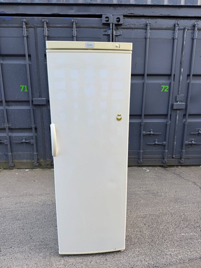 Tall Cream Freestanding Fridge – Good Condition6Ft