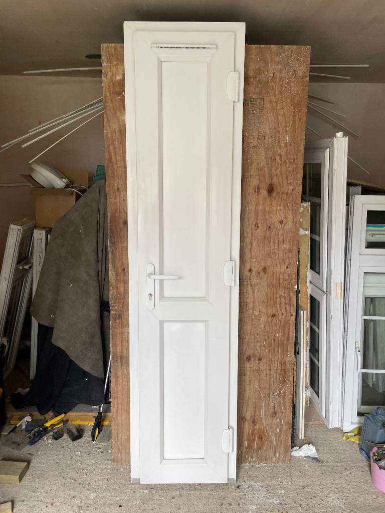 UPVC DOOR 206 x 50 cm - UPVC PANEL DOOR - VERY RARE - SLIM DOOR - VERY GOOD CONDITION (REF: DX160)