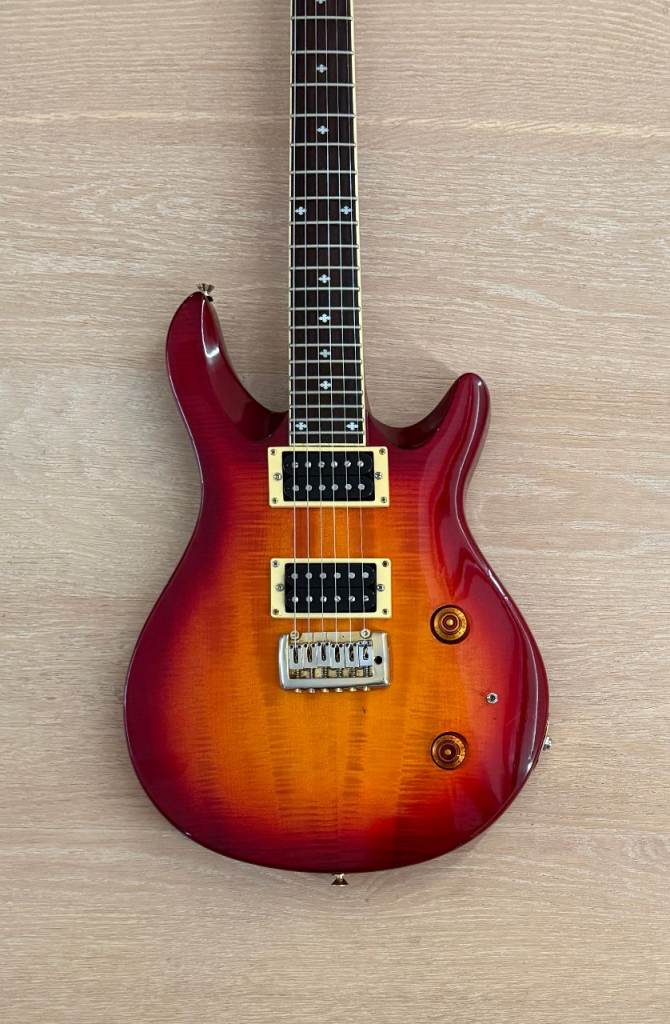 1994 Aria Pro II Double Cut - AR Deluxe Framed Cherry Burst - AR-DX-CS – Made in Korea – PRS Style
