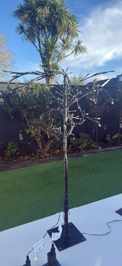 X2 small trees that light up red 