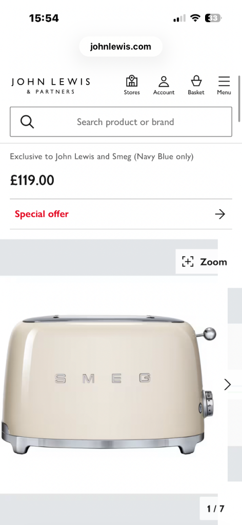 Smeg toaster cream 