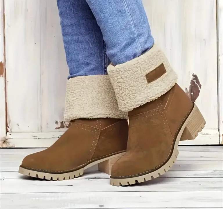 Women's Winter Ankle Boots Thick Fat Non Slip Heel Snow Boots for Outdoor for ladies 