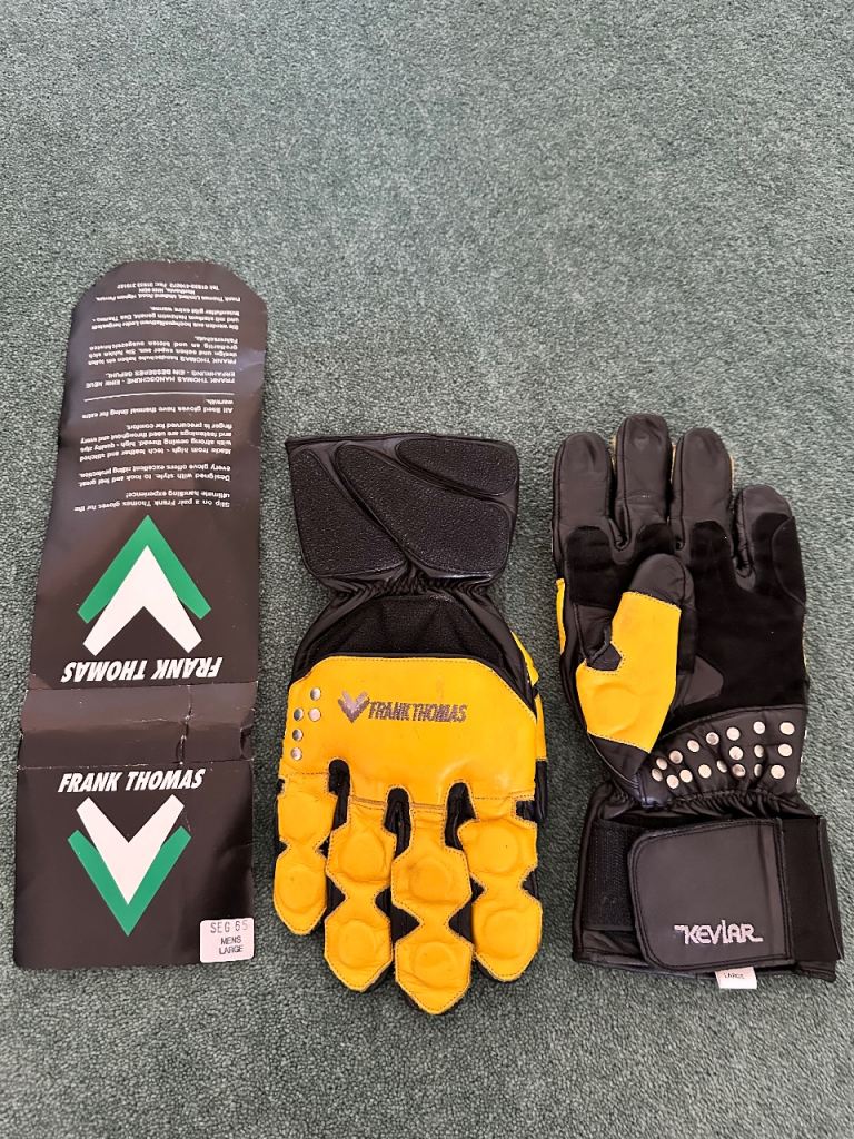 Frank Thomas Black and Yellow Motorcycle Gloves