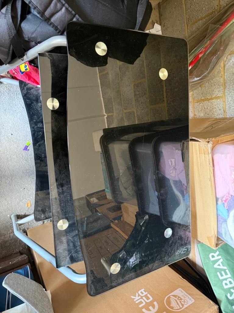 Black Glass Desk Table