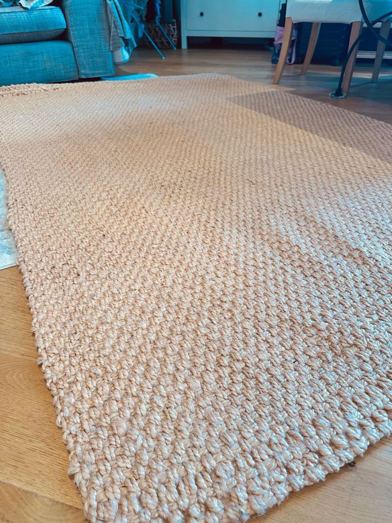 Large Salmon Pink Soft Blush Pink Rug 