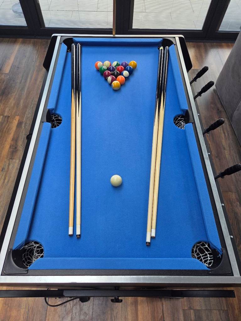 Strikeworth 4ft pool, football, air hockey table.