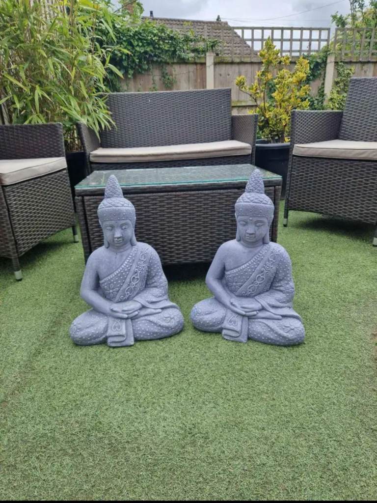 Grey buddha concrete ornaments 