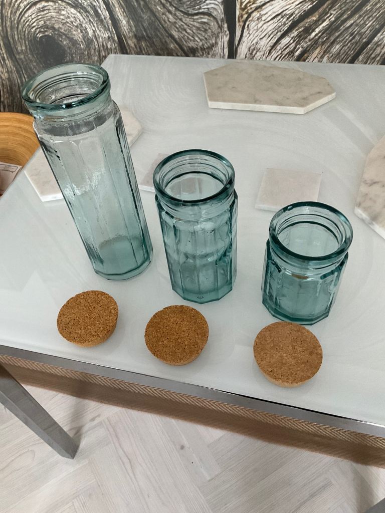 Set of 3 glass storage jars