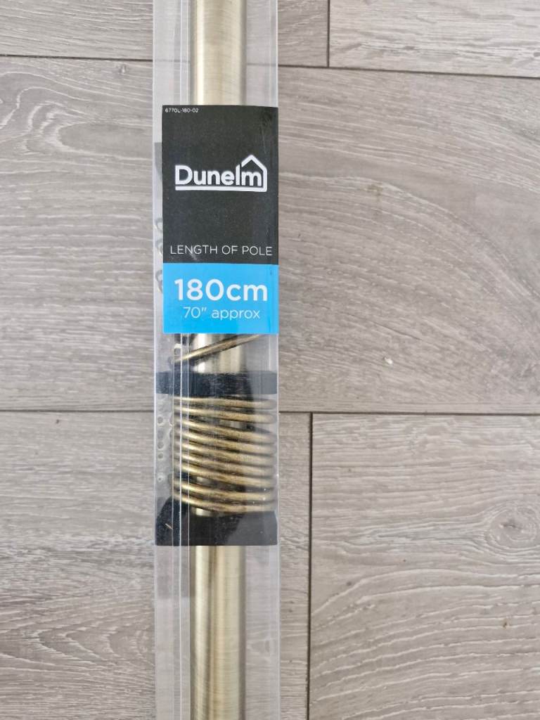 Dunelm 180cm Fixed Metal Antique Brass effect Curtain Pole