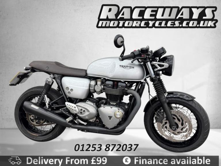TRIUMPH THRUXTON 1200 SILVER 2019 JUST 6,984 MILES, 1200CC USED MOTORCYCLE