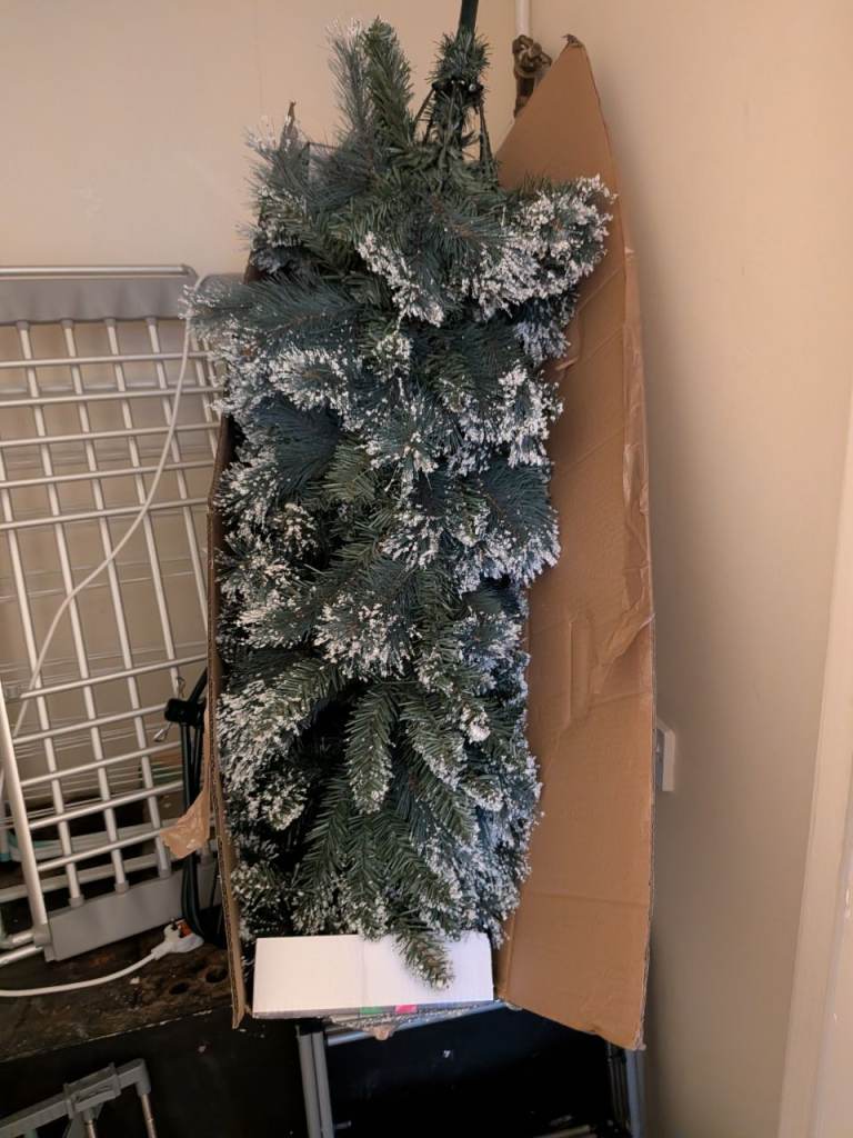 Tesco Luxury 6.5ft Alpine Snow Christmas Tree - Good Condition