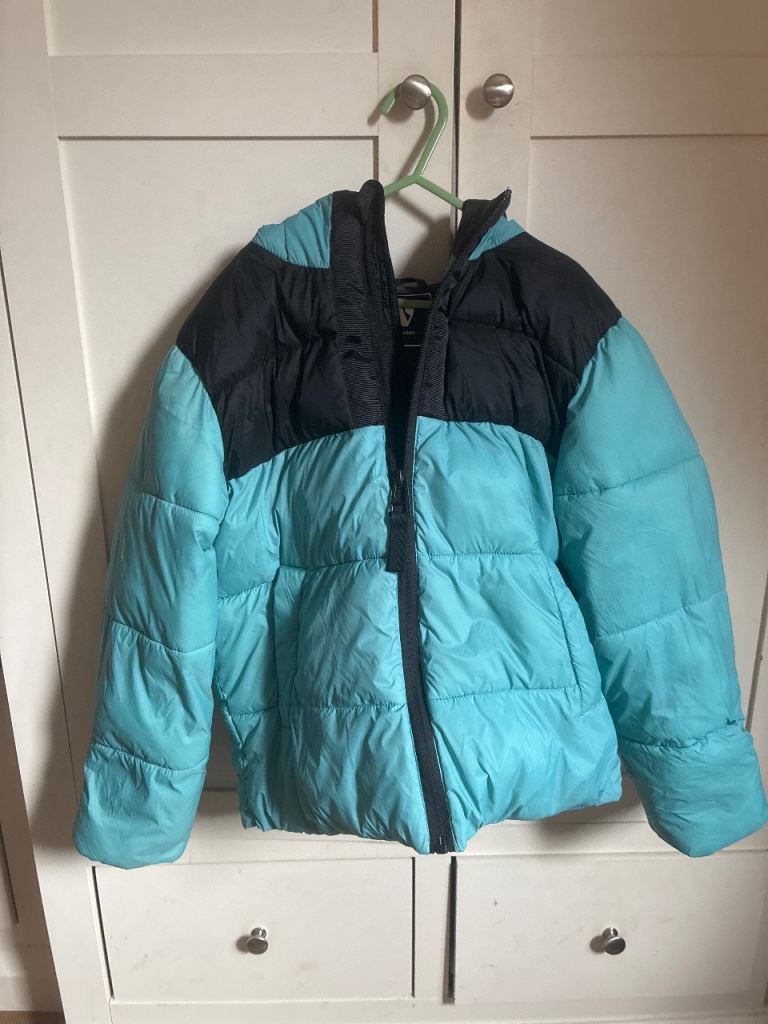 Kids Puffer Jacket – Blue and Black, Good Condition