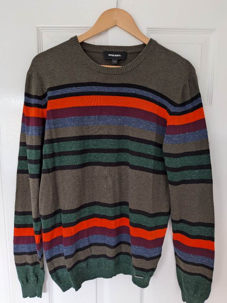 Diesel Striped Jumper Size L – Multicoloured, Good Condition