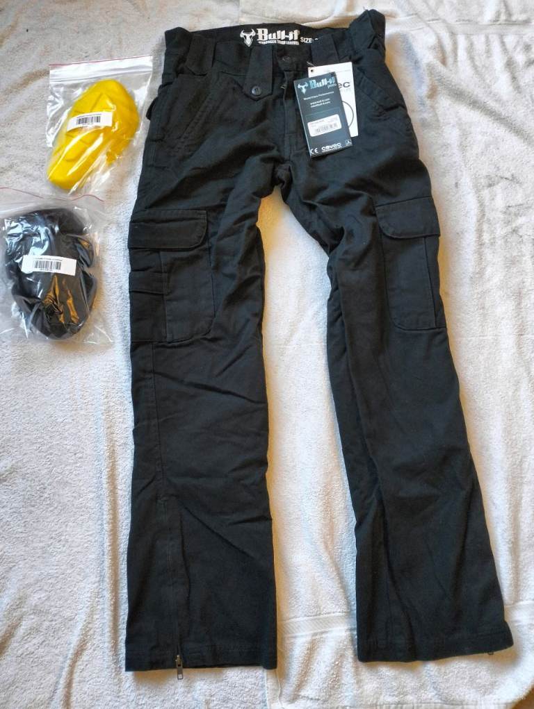 New with tags Bull-It Mens SR6 CE Denim Motorcycle Cargo Jeans Black 30" W Reg Leg 31" Armour