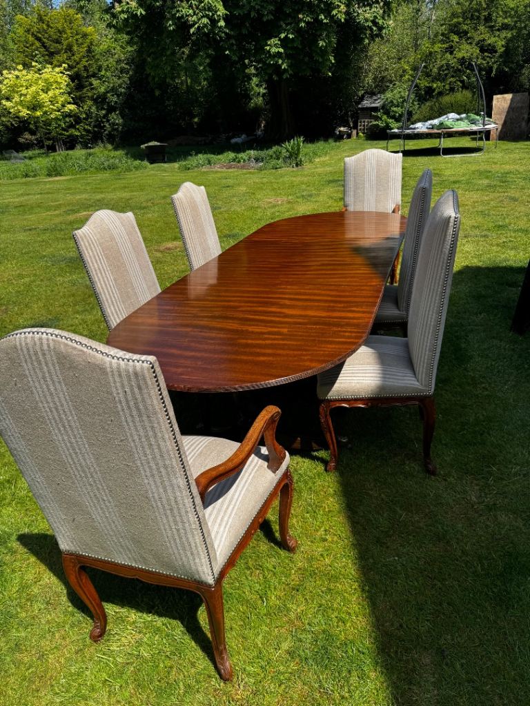 Antique dining room table and chair set