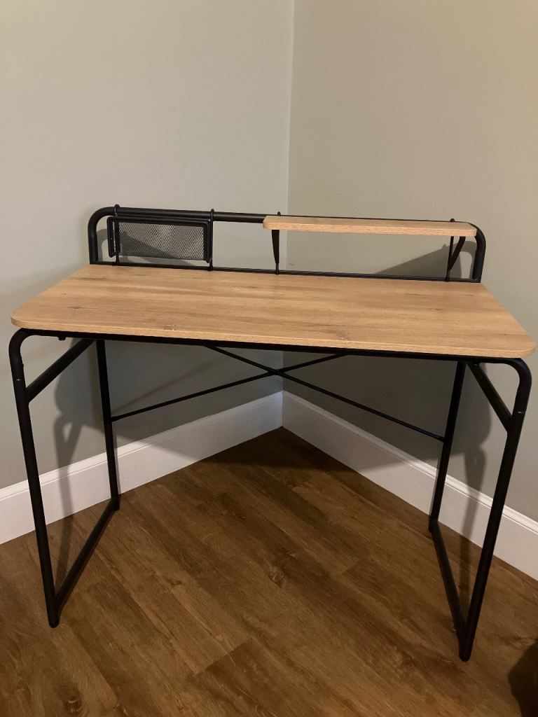 Desk with shelf and paper holder