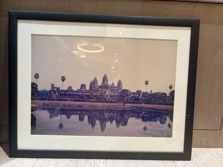 image for FREE Black Wood-Framed Picture of Angkor Wat 51X40 cm