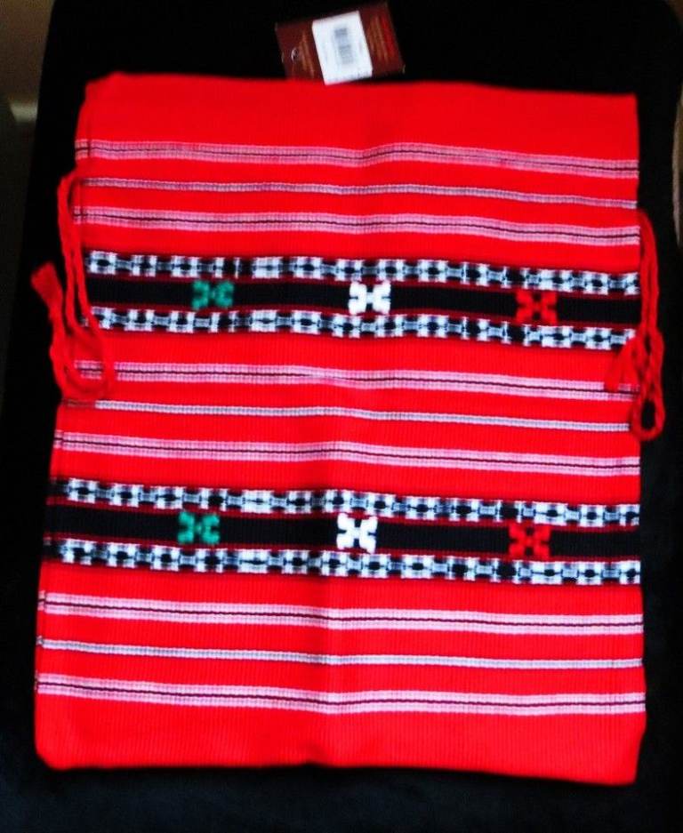 Art & Craft Multicoloured Embroidered String Gift Bag, Lined - 34 cm x 28 cm NWT