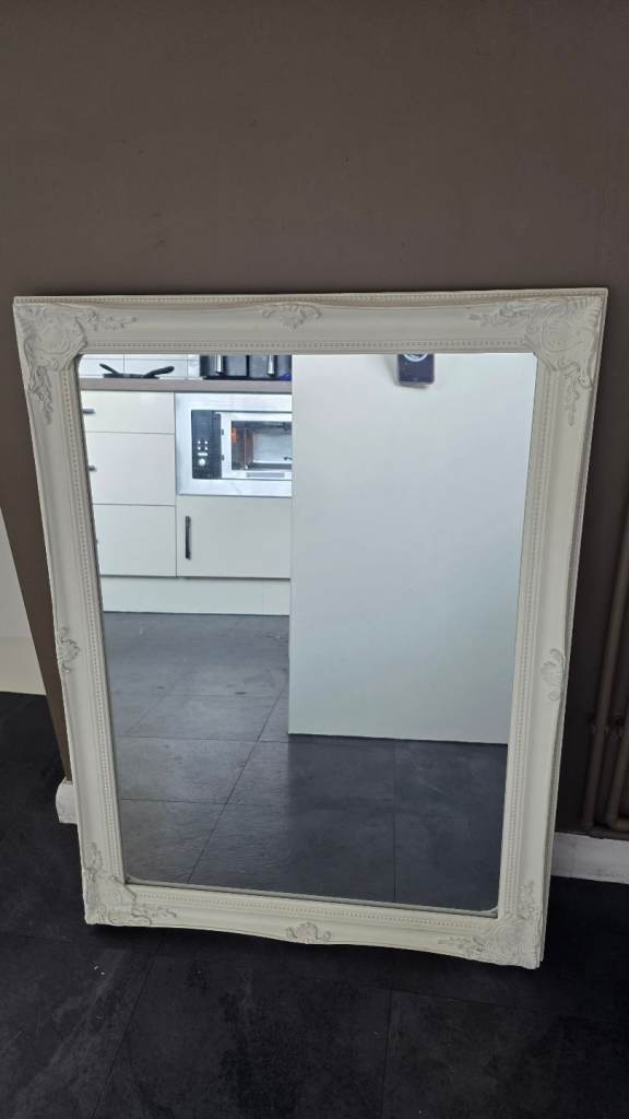 White Ornate French Vintage Style Mirror