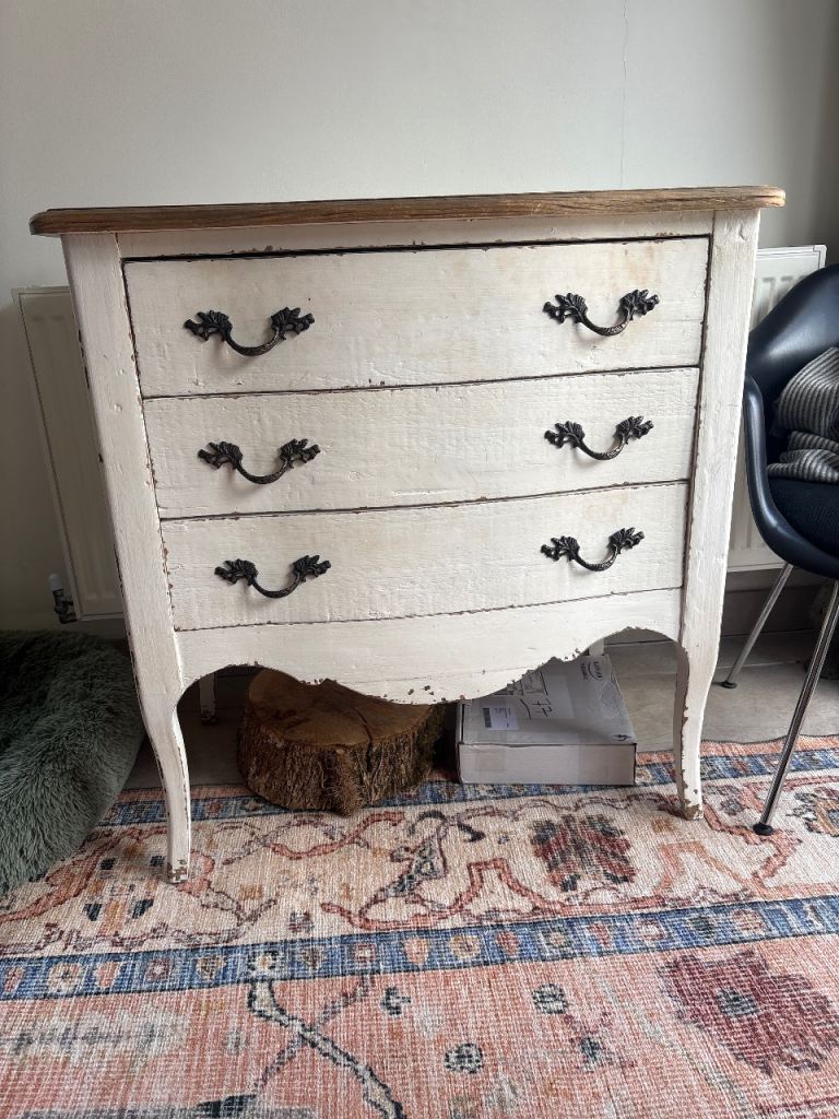 Cream Wooden Chest of Drawers with 3 Drawers From Made dot Com
