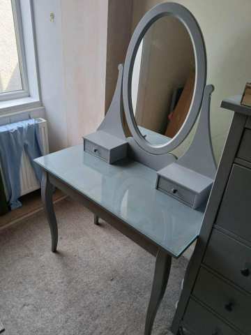 ikea hemnes dressing table grey with mirror, £30.00 for Sale fall40
