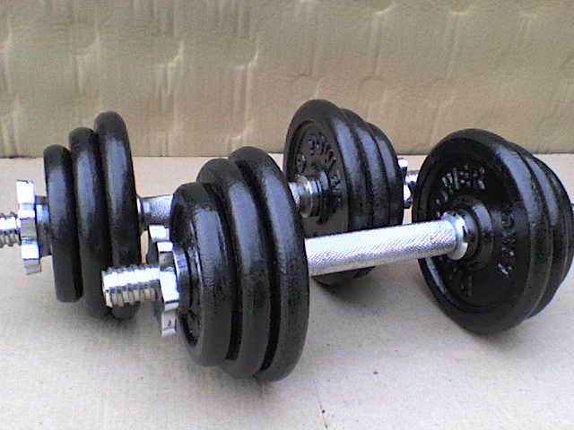45 lb 21 kg Metal Bedroom Spinlock Dumbbell Weights 