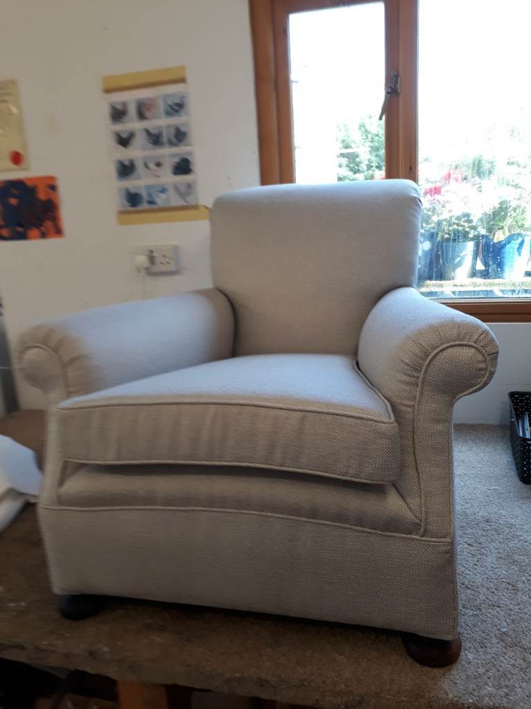 Reupholstered arm chair 