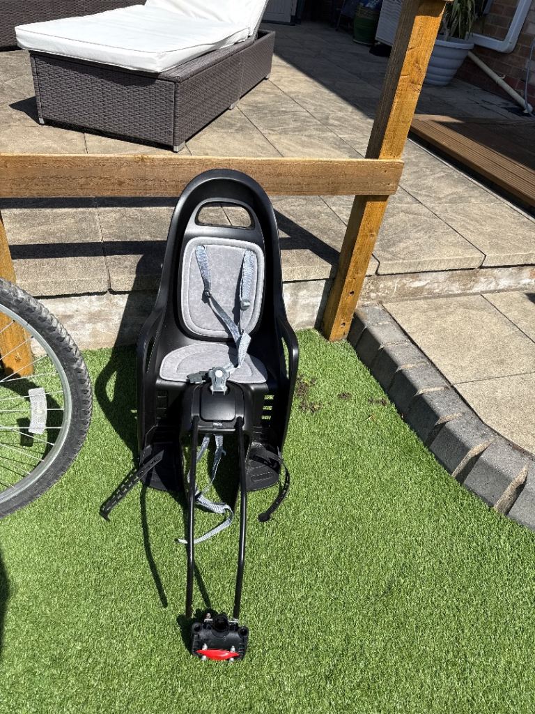 Child Bike Seat - Black with Grey Padding, Good Condition