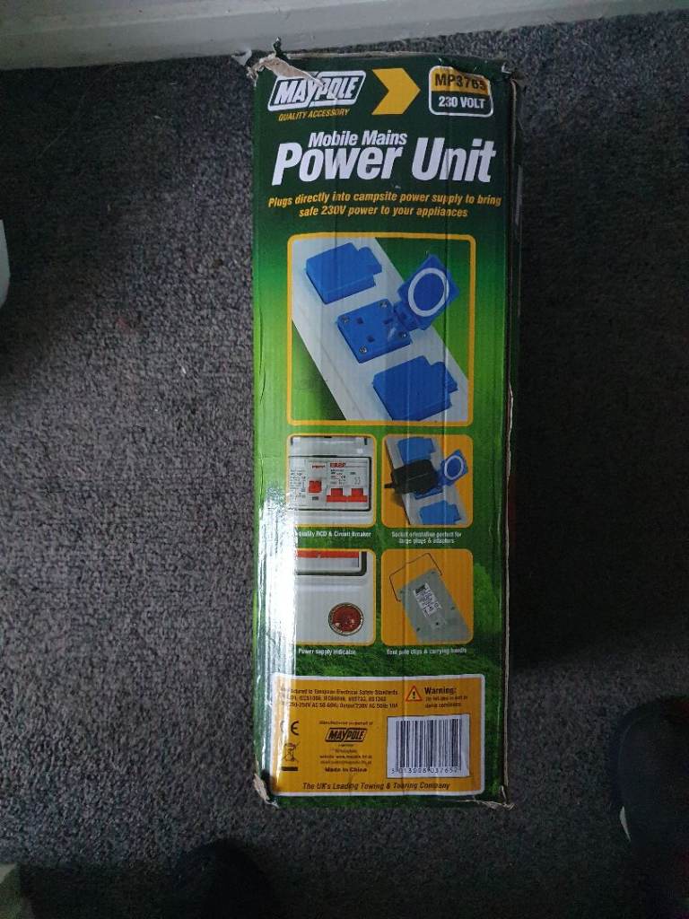 Maypole Caravan Motorhome Campsite 230V 10A Power Hook Up Lead Mobile Mains Unit