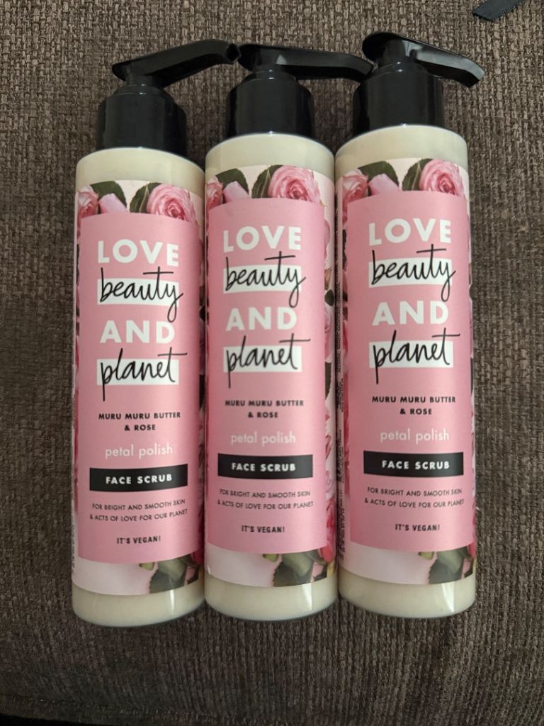 Love Beauty & Planet Muru Muru Butter & Rose Face Scrub 125ml (x3) Vegan