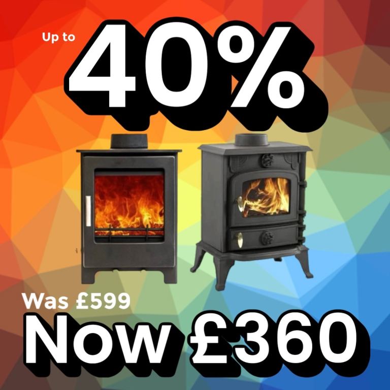 Multi fuel cast iron wood burning stove 40%off 