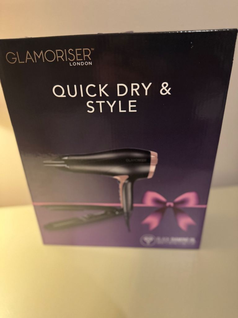 Glamoriser London Quick Dry & Style hair styling gift set