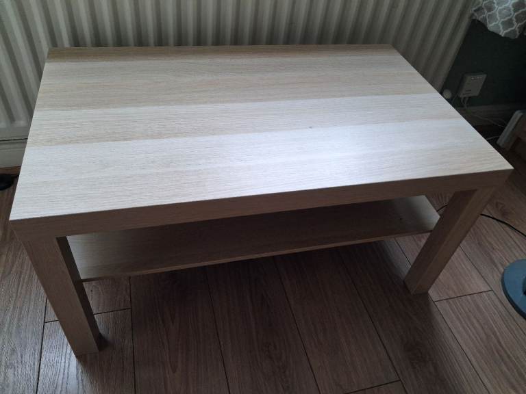 Wooden Coffee Table with Storage Shelf – Good Condition
