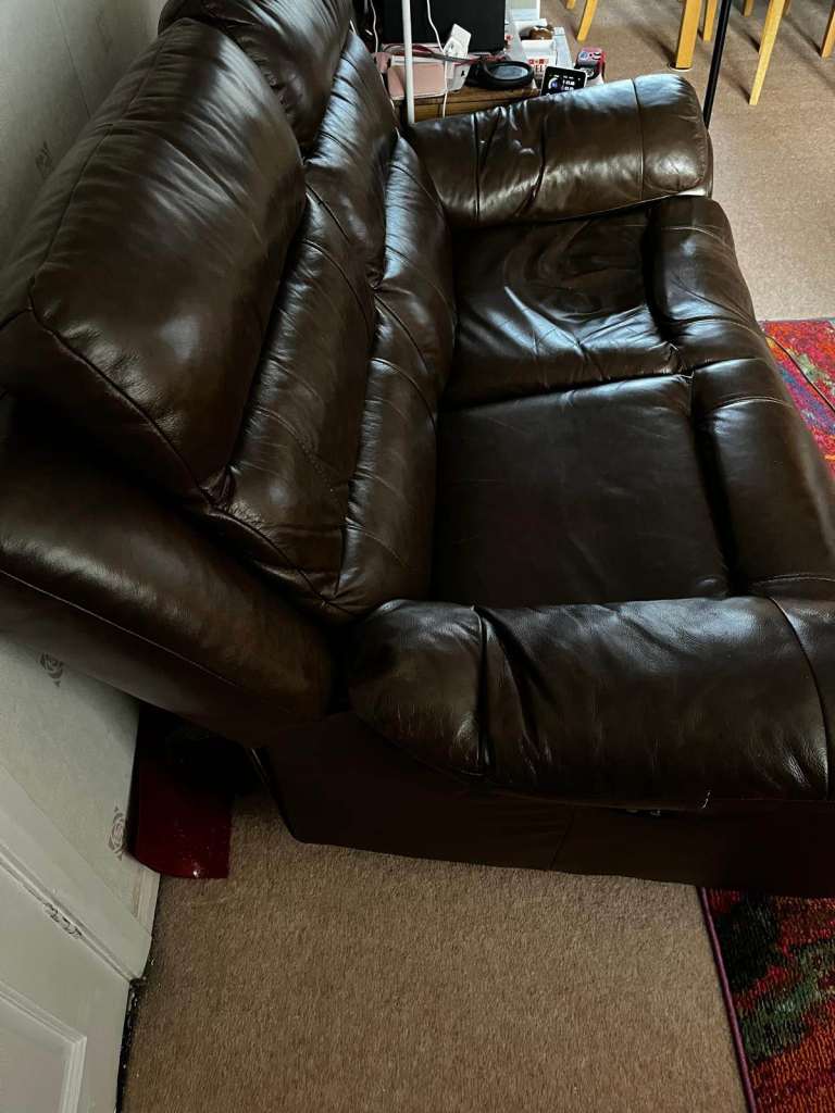 Recliner 2 seater leather sofa