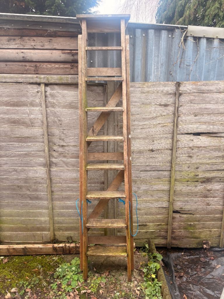 Large wooden ladders 