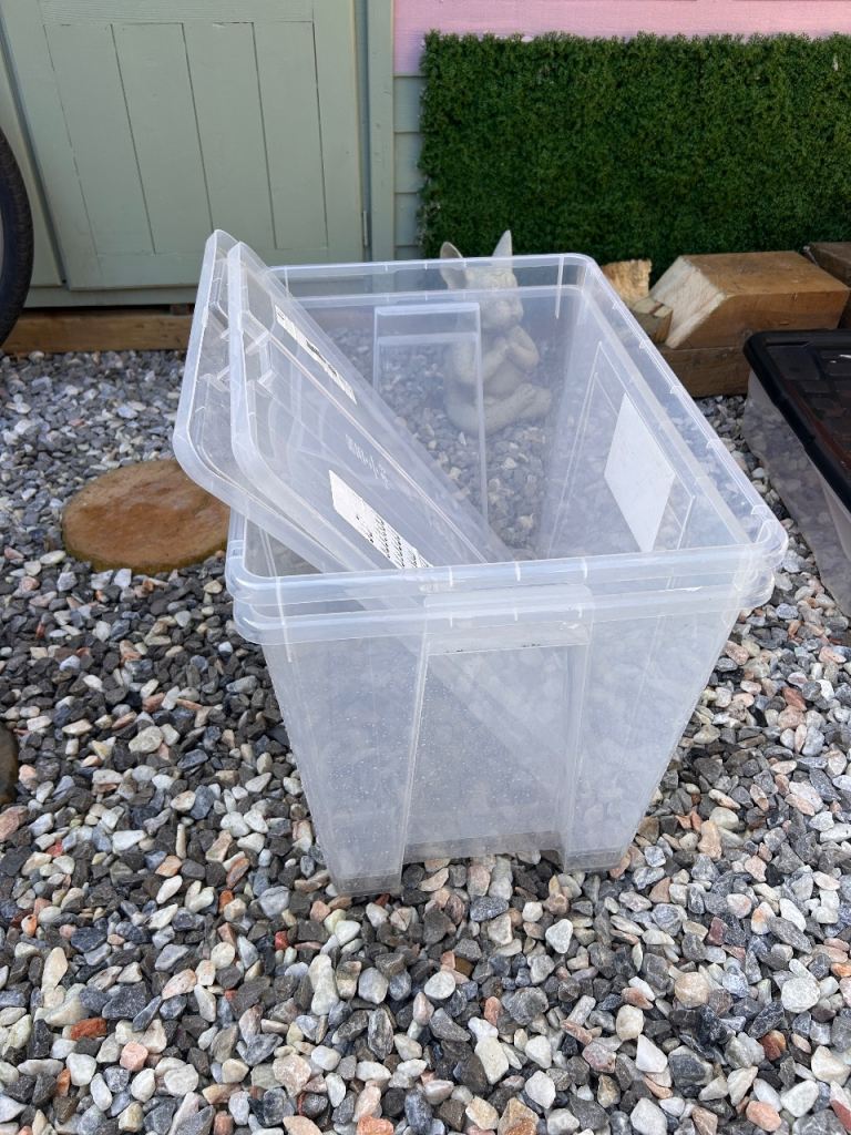 3 x IKEA SAMLA 65L Transparent Storage Box with Lid 