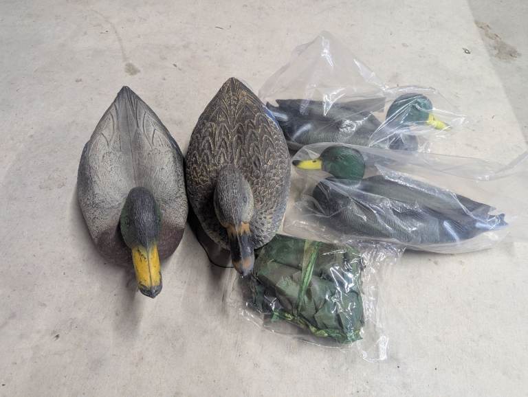Duck decoys and camo net 