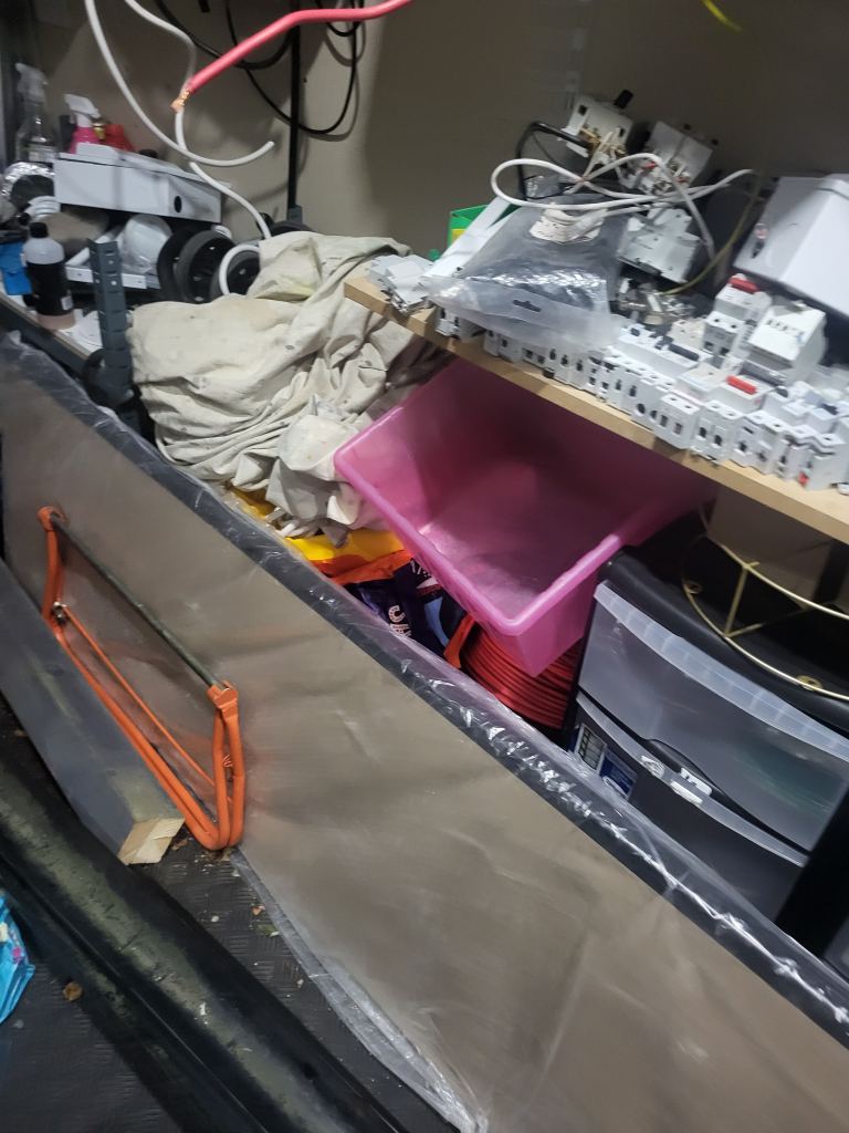 38mm Kabsa Gloss Black Granite effect Laminate Post-formed Kitchen Worktop, (L)3000mm