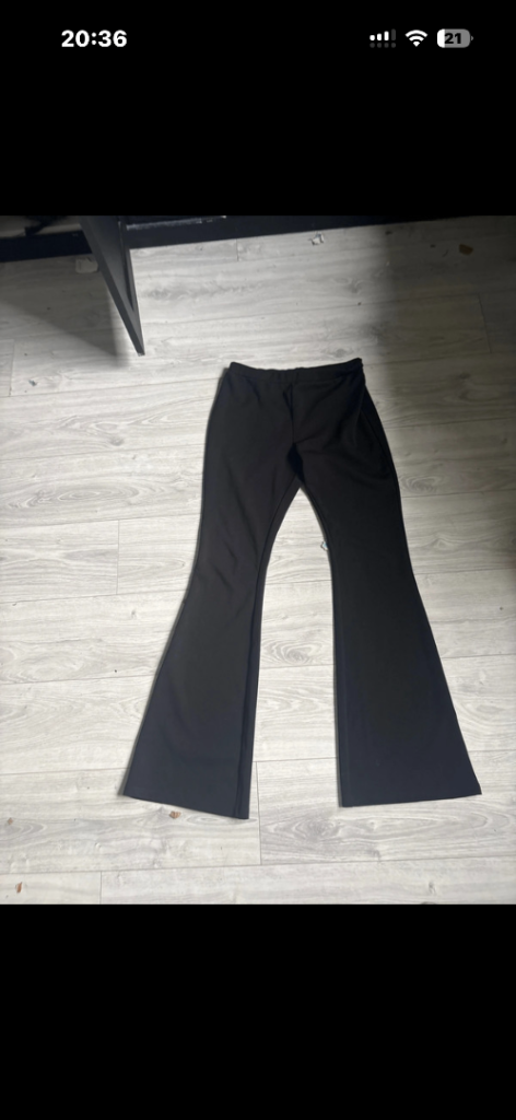 Black asos  Flare Trousers –size 10 As Good As New