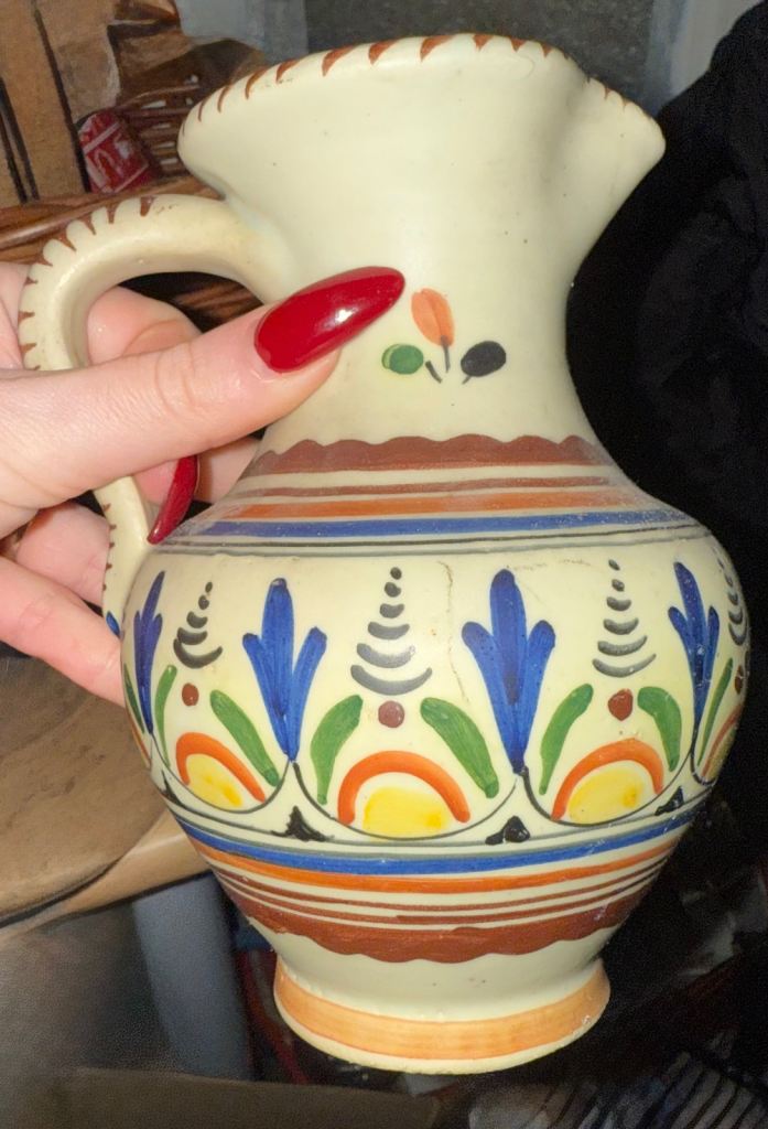 Vintage Hand-Painted Jug / Pitcher (Folk / European Style)
