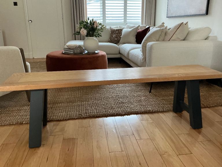 The Cotswold Company 3 Seater Dining Bench oak/Charcoal