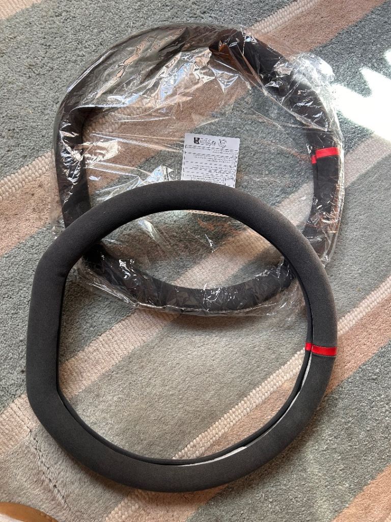 2 Alacantra Steering Wheel Covers D Shape New 