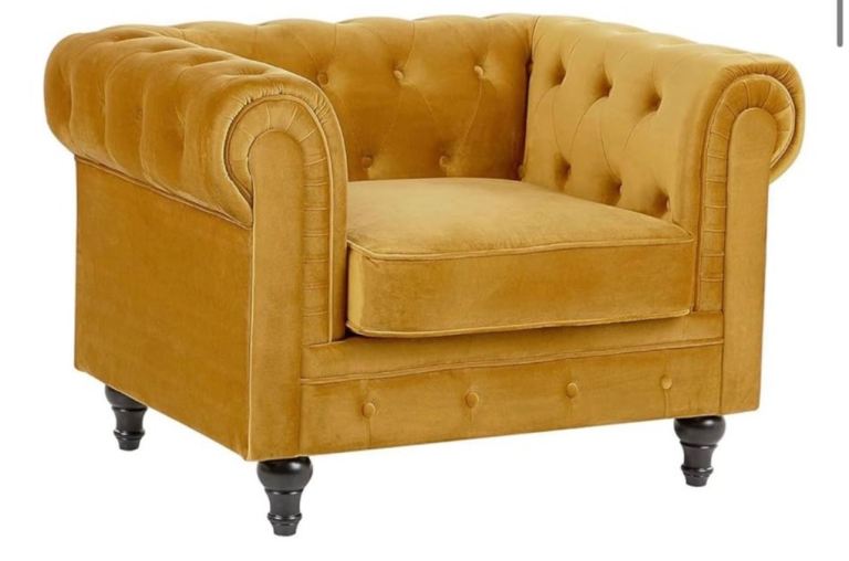 Free arm chair mustard colour 