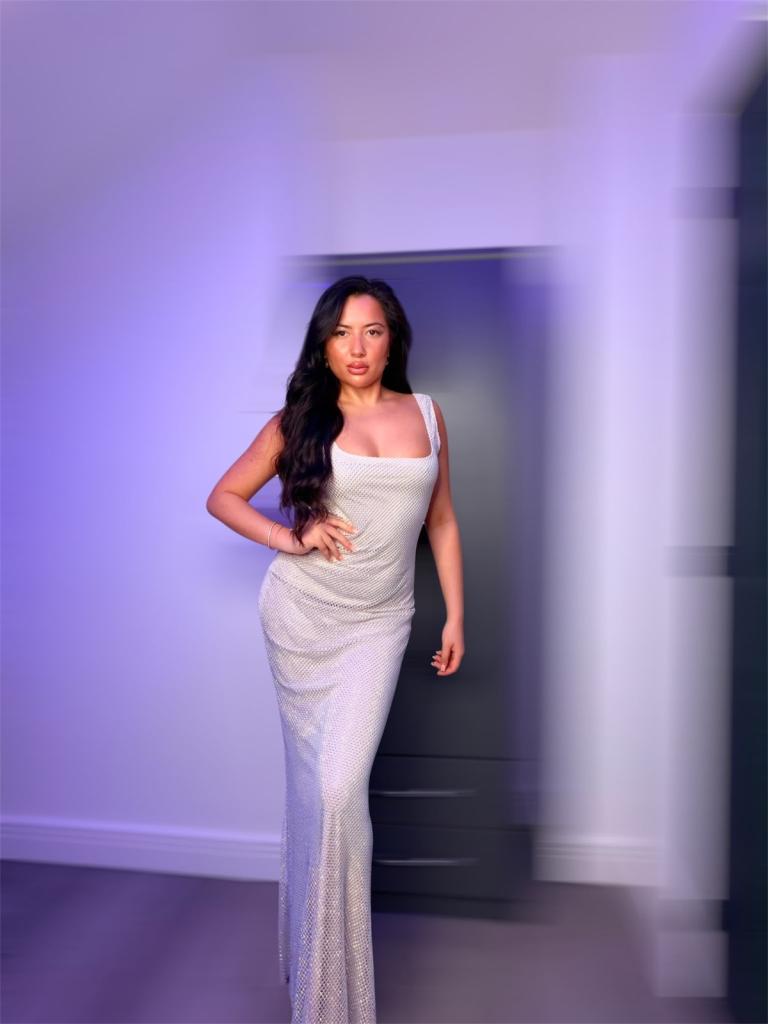 White Sleeveless Maxi Dress Elegant Size S, M, L