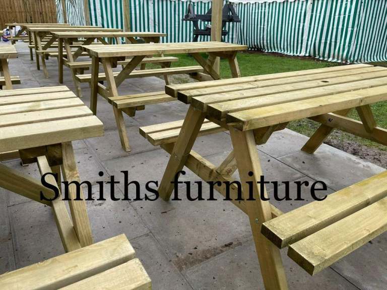 Picnic tables and benches