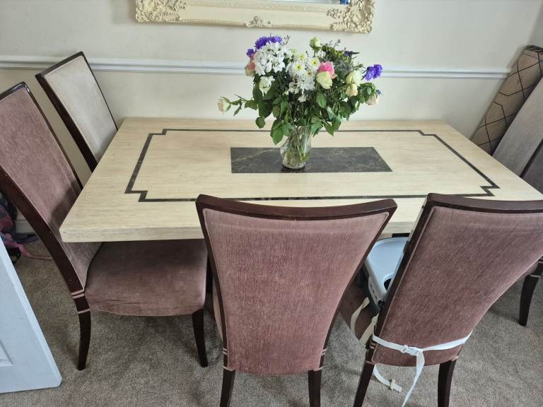 Furniture village marble dining table for sale. Can deliver for a small fee