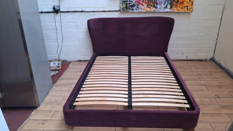 Loaf King Size bed in purple clever velvet RRP £2000