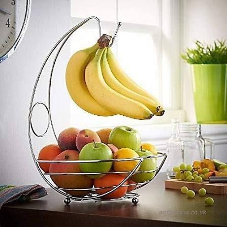Fruit bowl with integrated banana tree