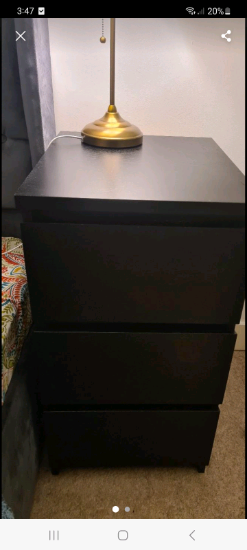 Pair of Black chest of drawers 